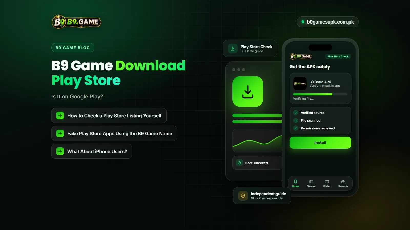 Download icon representing a B9 Game download from the Play Store
