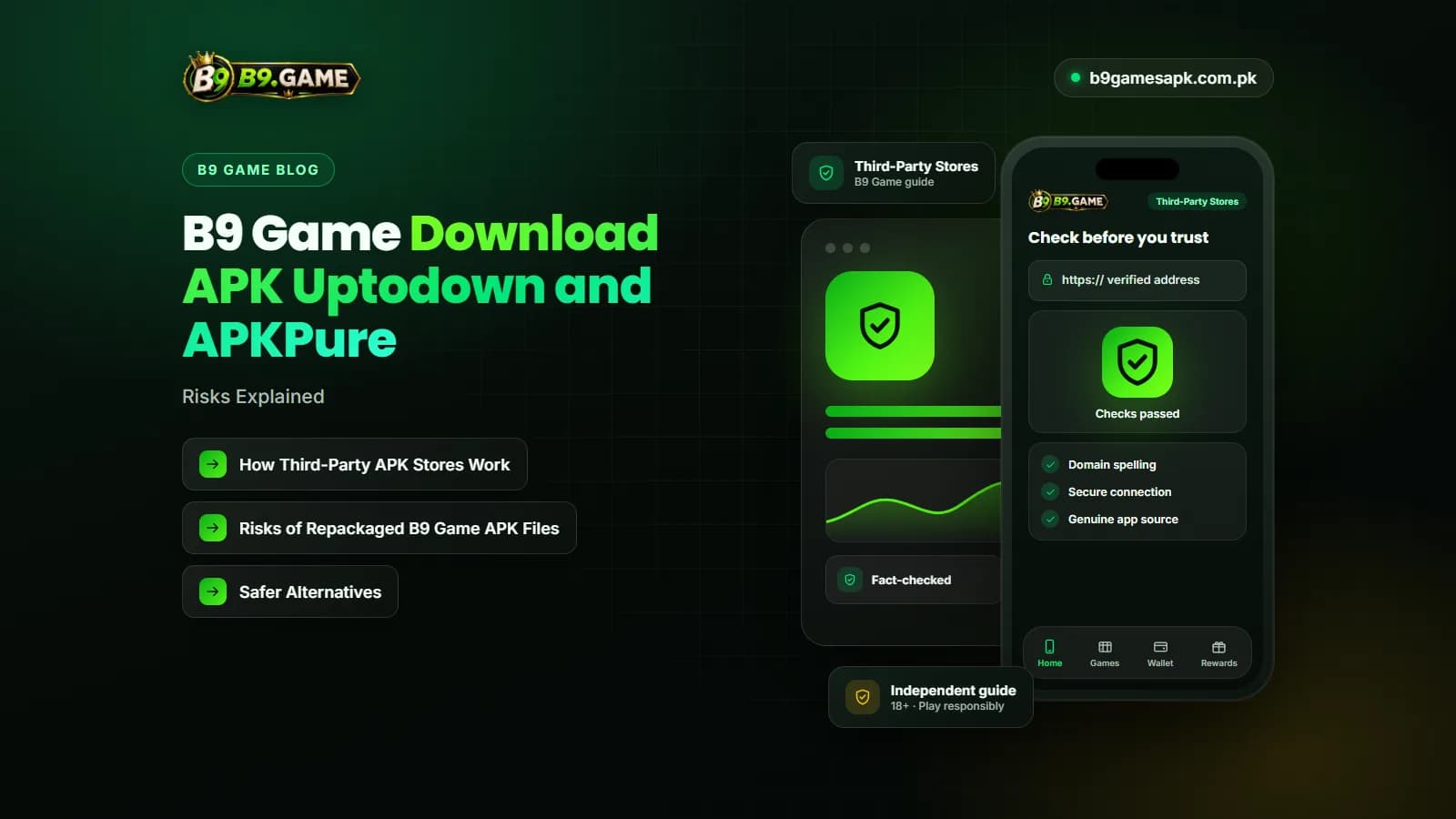 Checking a B9 Game APK from a third-party store such as Uptodown or APKPure