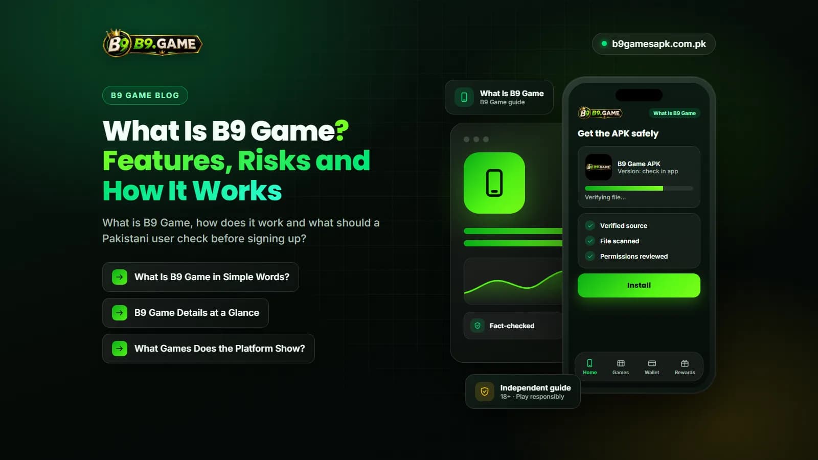 Overview of what B9 Game is and how the platform works on a mobile phone