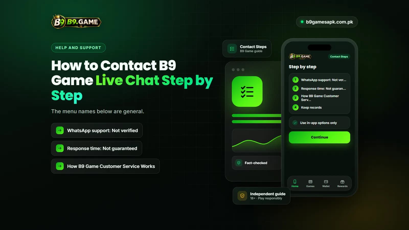Step-by-step process to contact B9 Game live chat