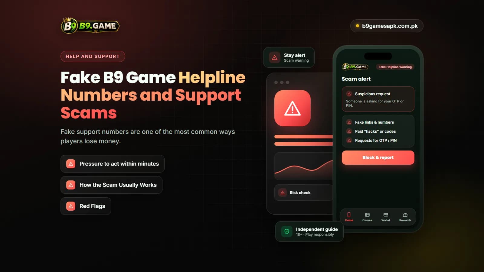Warning about fake B9 Game helpline numbers and support scams