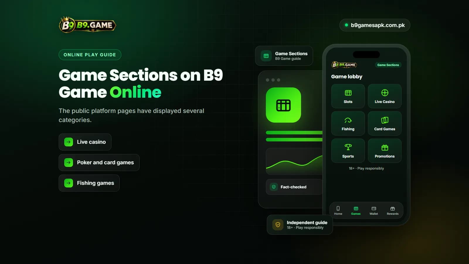 Game categories available on B9 Game online