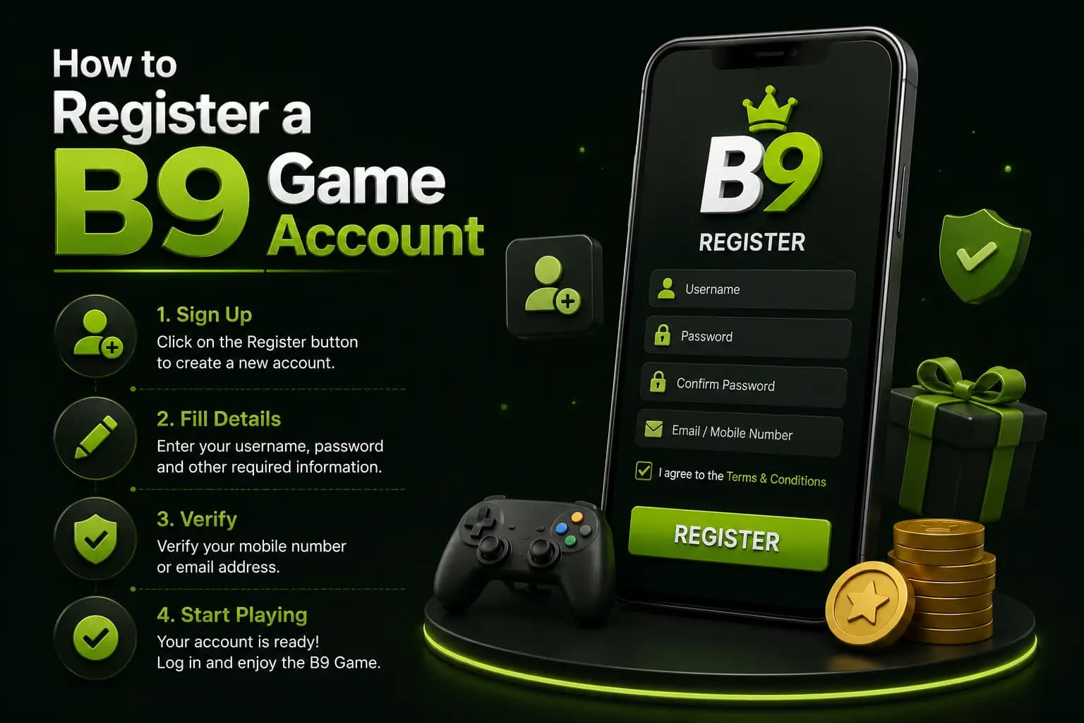 How to register a B9Game account