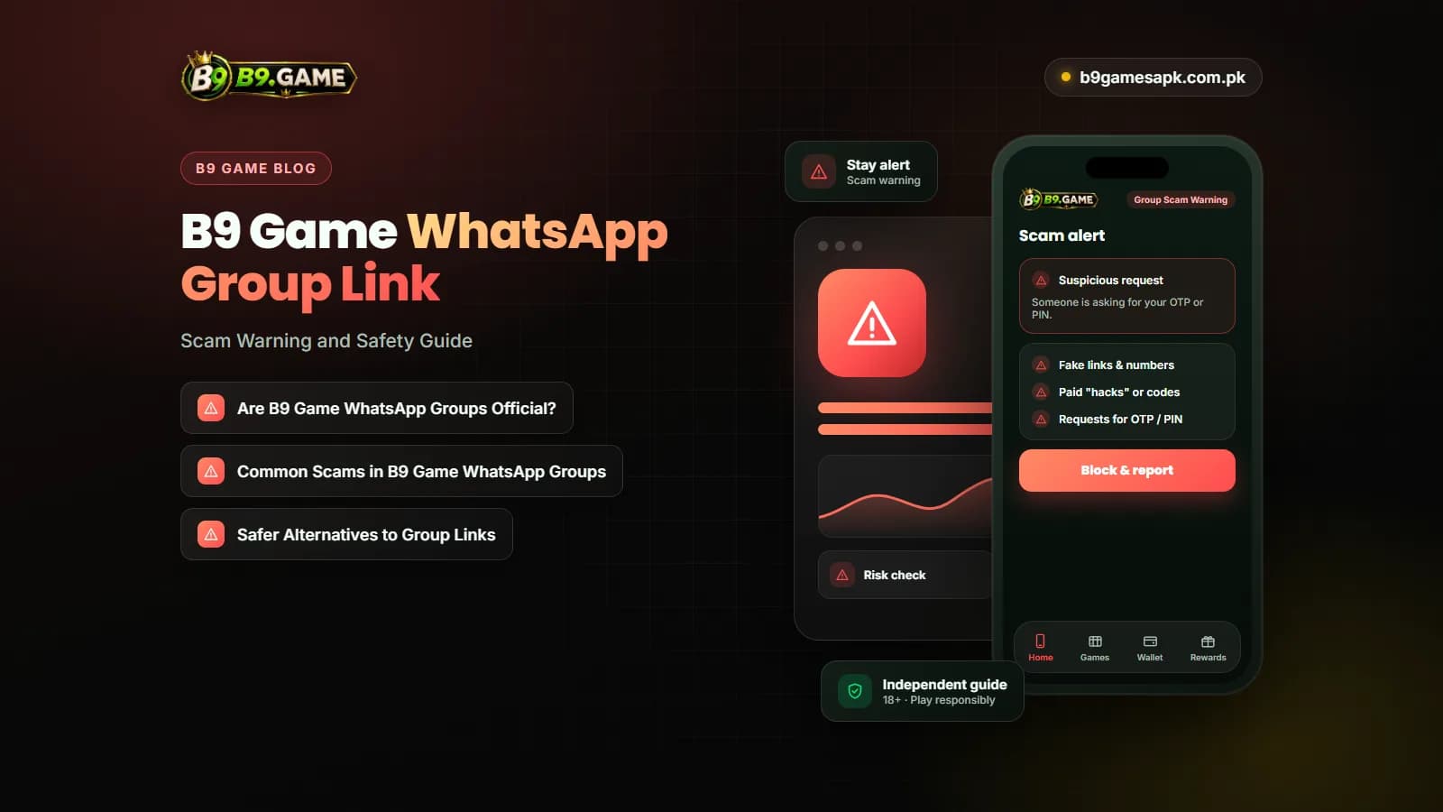 Group Scam Warning Warning about unofficial B9 Game WhatsApp group links and Facebook pages