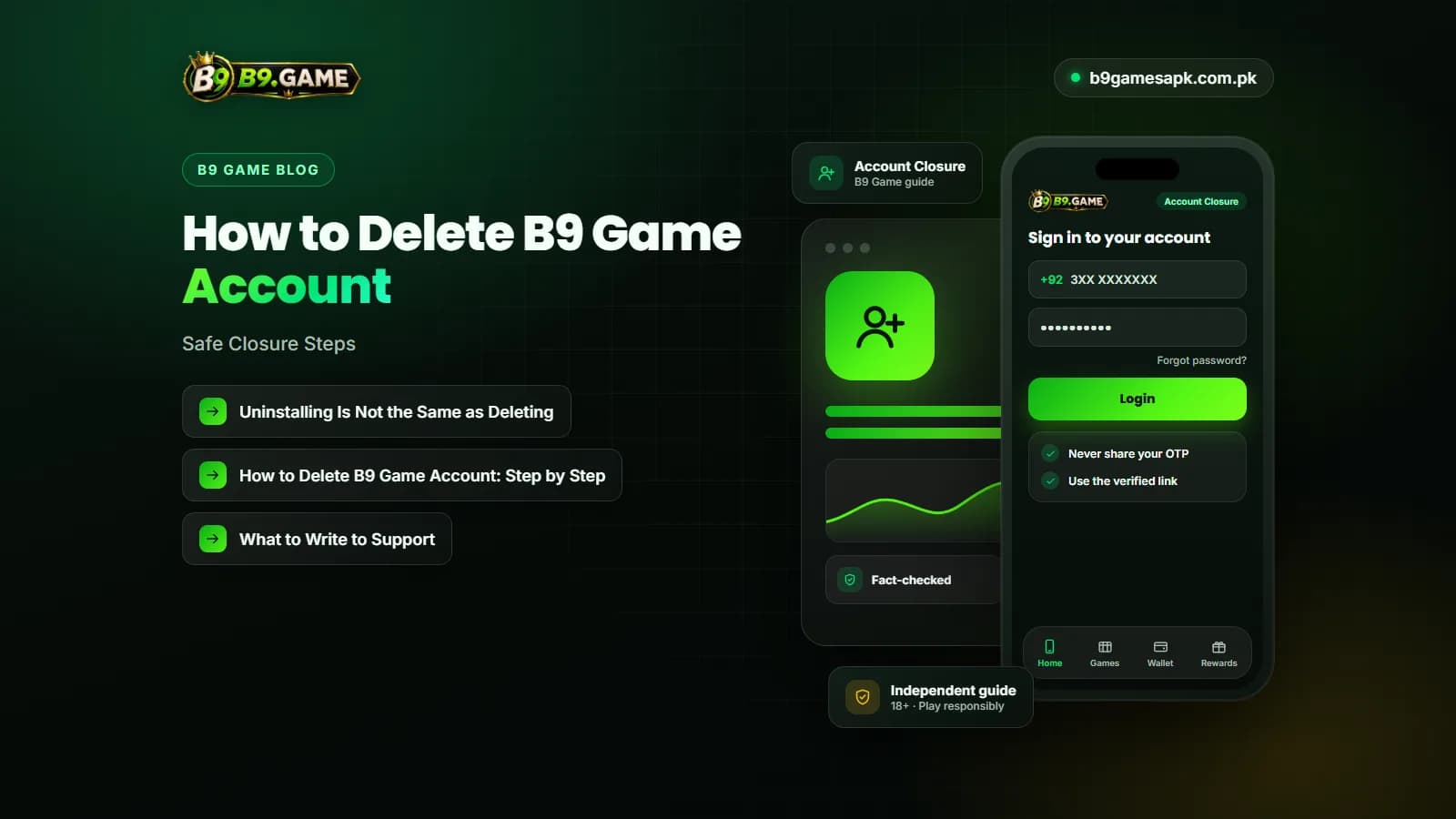 Account Closure Account icon representing how to delete a B9 Game account