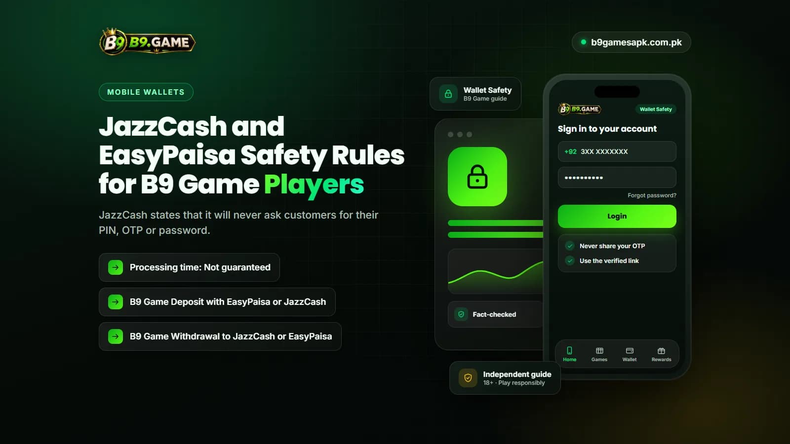 Wallet Safety JazzCash and EasyPaisa safety rules for B9 Game players